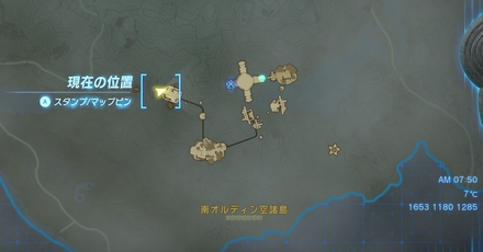 空島のマップ位置